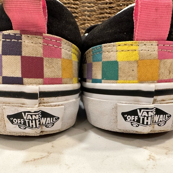 Vans Asher Slip On Rainbow Check Sneakers Kids 2 - Picture 3 of 7